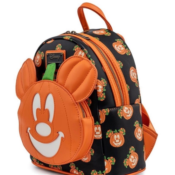 Loungefly Disney Mickey Mouse Pumpkin Glow in the Dark Mini Backpack and Ears‎ main image 4